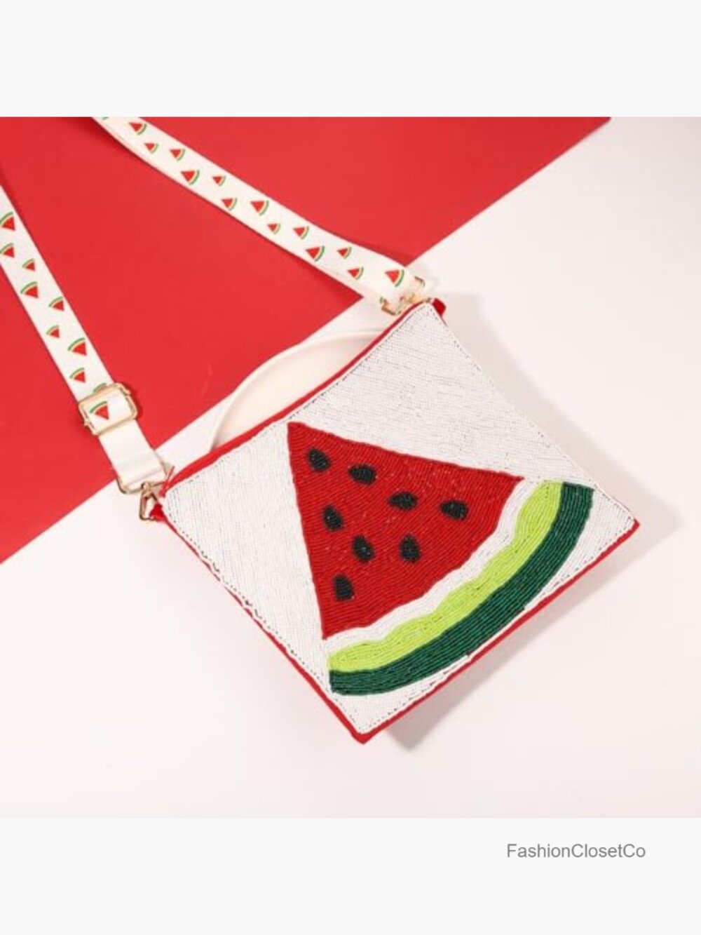 Beaded Strawberry Purse Crossbody Bag Tropical Fruit Shoulder Bag - Picture 3 of 4